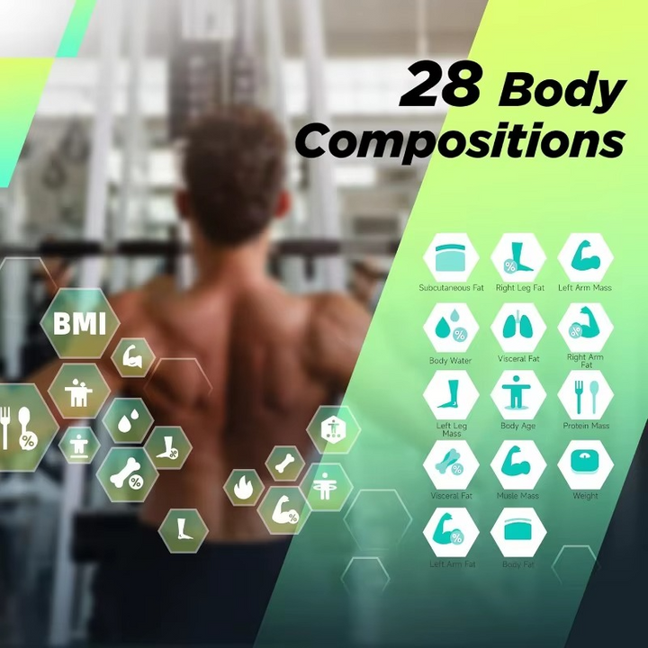 Premium Smart Body Fat Scale Digital Body Composition Scale Bluetooth BMI Tracker 180kg High Precision App Sync Rechargeable or AAA Home Daily Use
