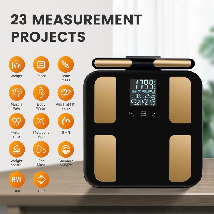Premium Smart Body Fat Scale Digital Body Composition Scale Bluetooth BMI Tracker 180kg High Precision App Sync Rechargeable or AAA Home Daily Use
