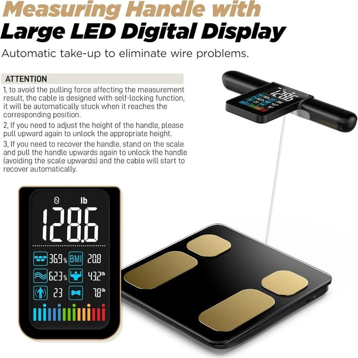 Premium Smart Body Fat Scale Digital Body Composition Scale Bluetooth BMI Tracker 180kg High Precision App Sync Rechargeable or AAA Home Daily Use