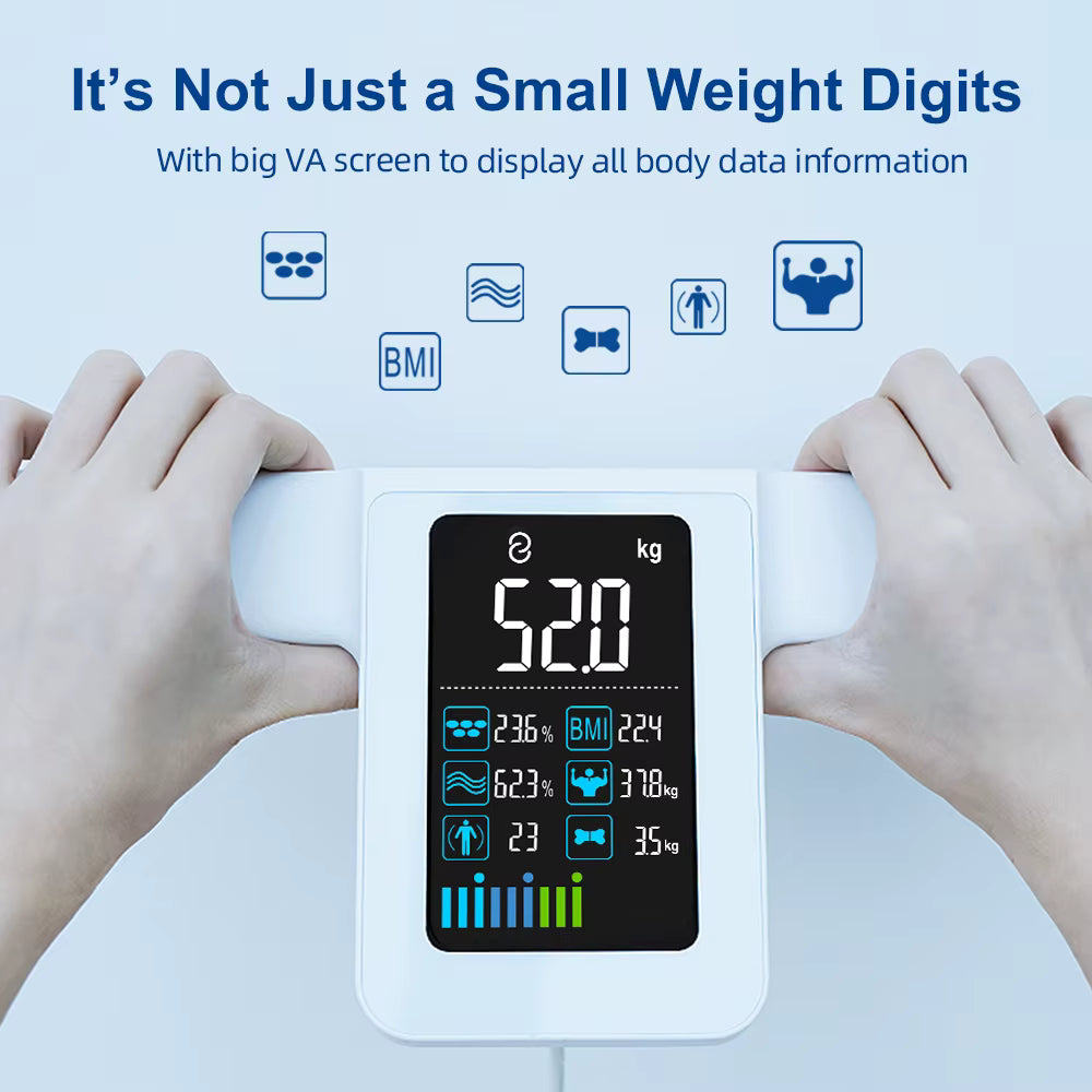 Premium Smart Body Fat Scale Digital Body Composition Scale Bluetooth BMI Tracker 180kg High Precision App Sync Rechargeable or AAA Home Daily Use