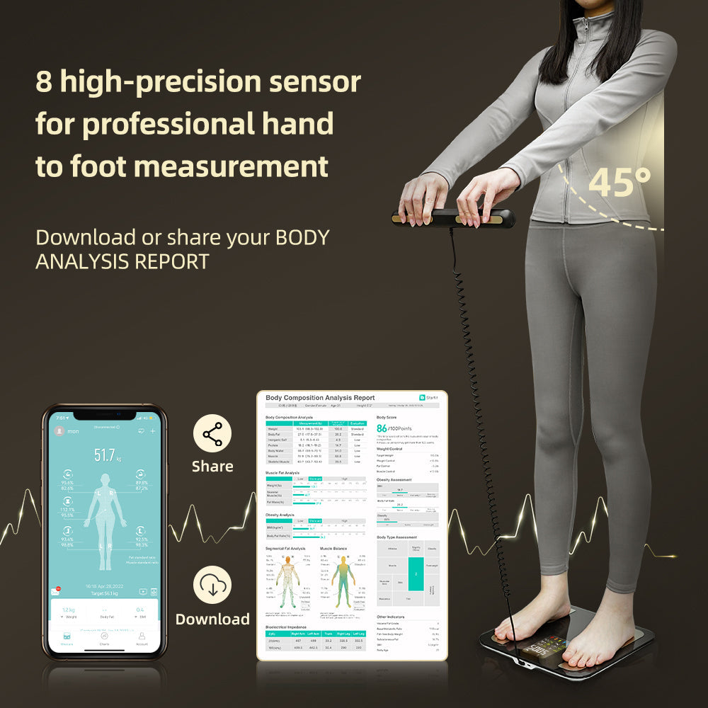 Premium Smart Body Fat Scale Digital Body Composition Scale Bluetooth BMI Tracker 180kg High Precision App Sync Rechargeable or AAA Home Daily Use
