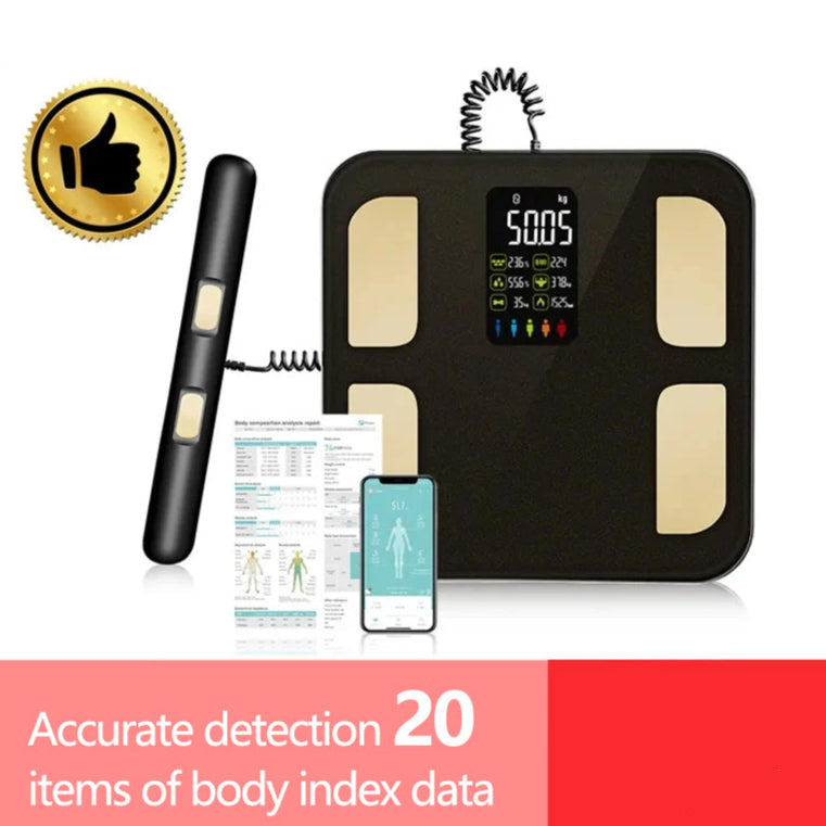 Premium Smart Body Fat Scale Digital Body Composition Scale Bluetooth BMI Tracker 180kg High Precision App Sync Rechargeable or AAA Home Daily Use