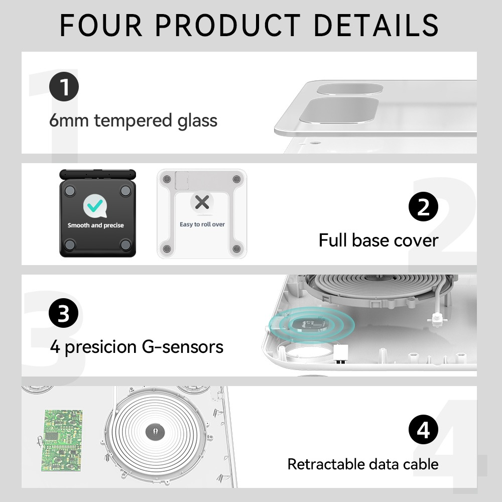 Premium Smart Body Fat Scale Digital Body Composition Scale Bluetooth BMI Tracker 180kg High Precision App Sync Rechargeable or AAA Home Daily Use
