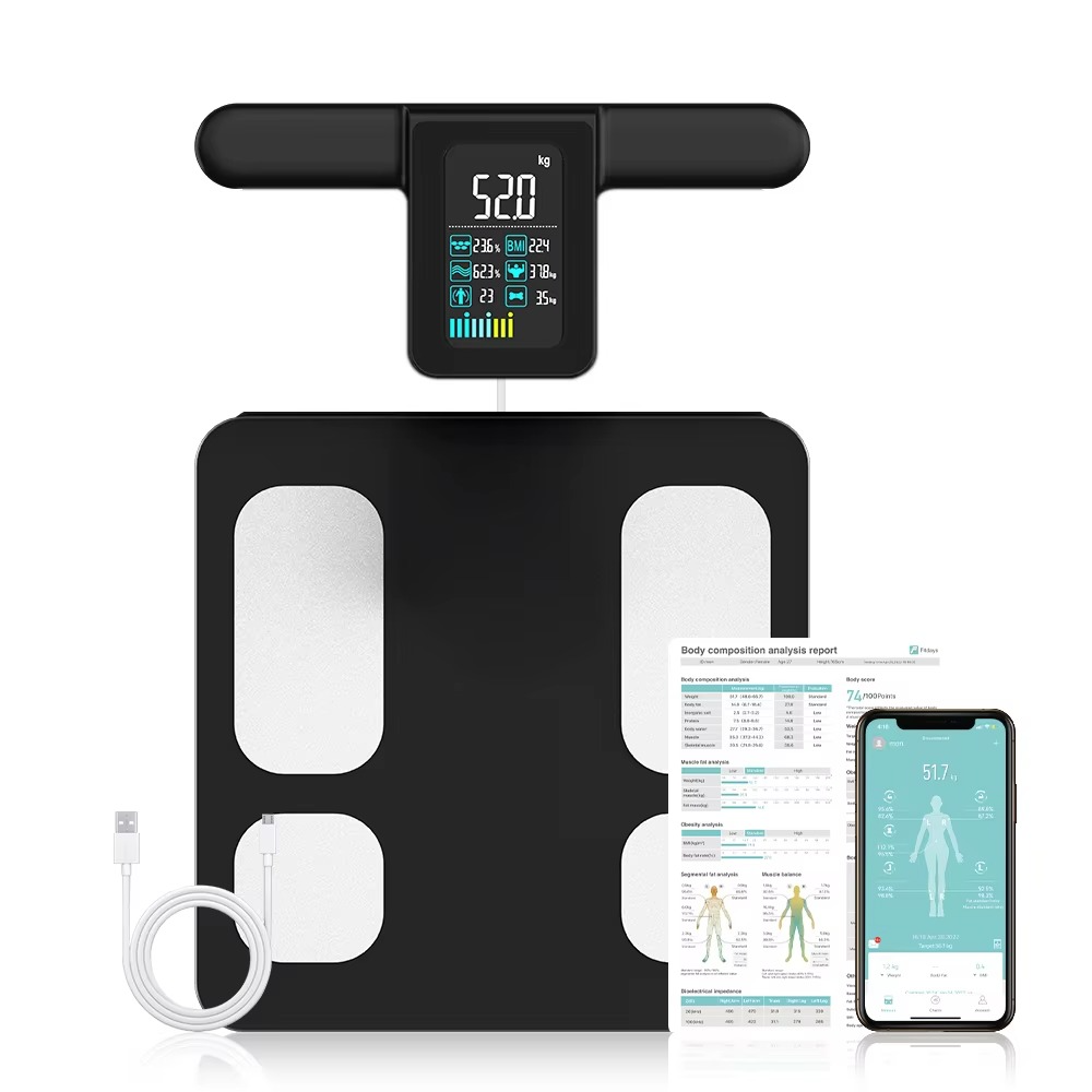 Premium Smart Body Fat Scale Digital Body Composition Scale Bluetooth BMI Tracker 180kg High Precision App Sync Rechargeable or AAA Home Daily Use