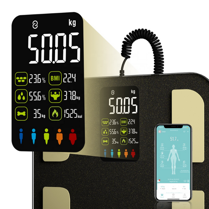 Premium Smart Body Fat Scale Digital Body Composition Scale Bluetooth BMI Tracker 180kg High Precision App Sync Rechargeable or AAA Home Daily Use