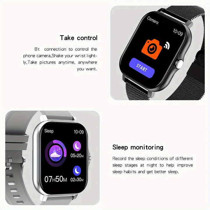 Premium Smartwatch 1.44 Inch Full Touch Bluetooth Calls IP67 Fitness Tracker Heart Rate Activity Tracker iOS Android Compatible Custom Dial