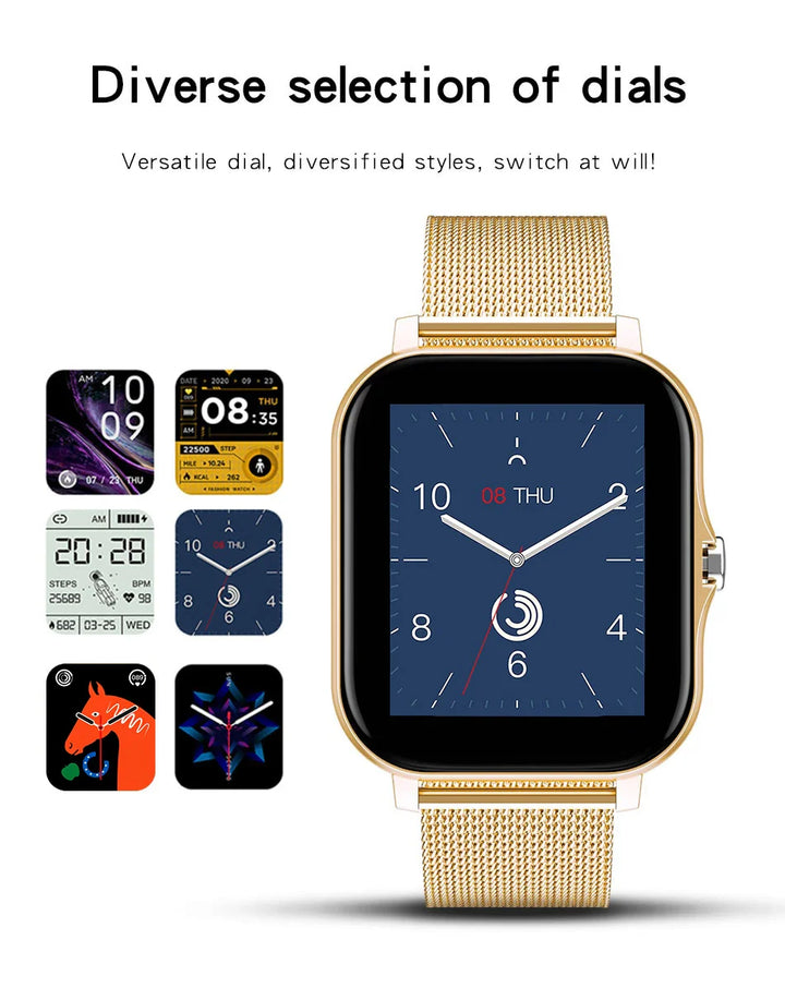 Premium Smartwatch 1.44 Inch Full Touch Bluetooth Calls IP67 Fitness Tracker Heart Rate Activity Tracker iOS Android Compatible Custom Dial