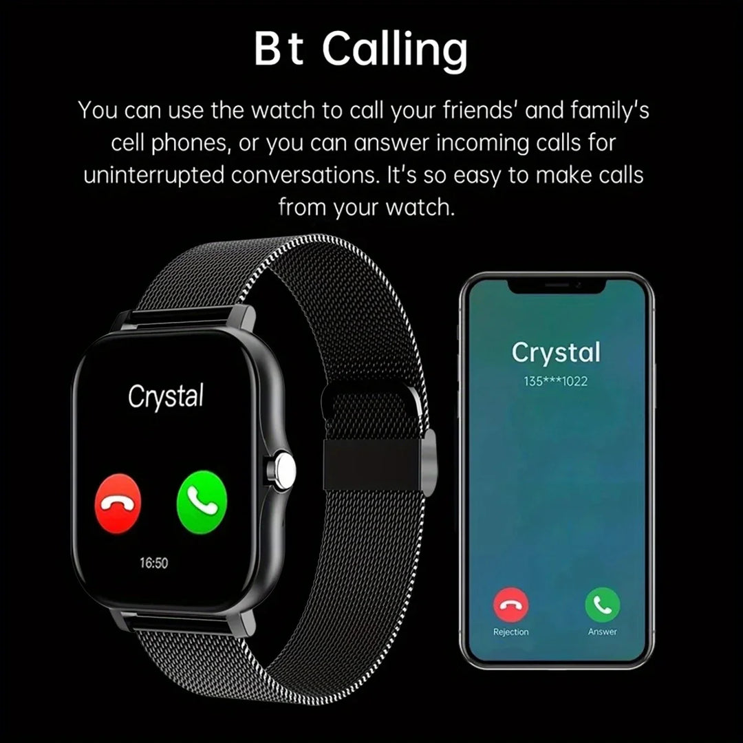 Premium Smartwatch 1.44 Inch Full Touch Bluetooth Calls IP67 Fitness Tracker Heart Rate Activity Tracker iOS Android Compatible Custom Dial