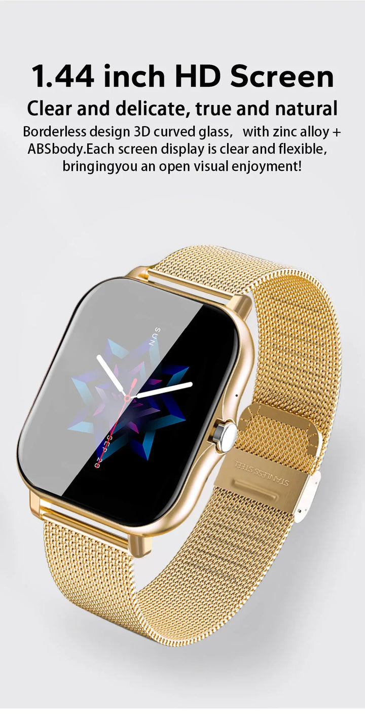 Premium Smartwatch 1.44 Inch Full Touch Bluetooth Calls IP67 Fitness Tracker Heart Rate Activity Tracker iOS Android Compatible Custom Dial