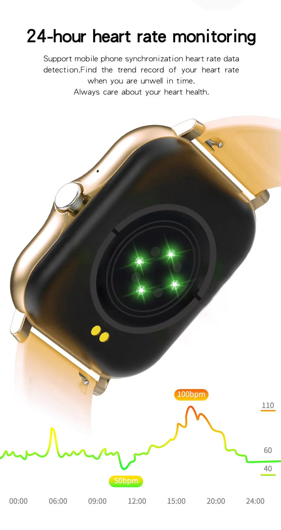 Premium Smartwatch 1.44 Inch Full Touch Bluetooth Calls IP67 Fitness Tracker Heart Rate Activity Tracker iOS Android Compatible Custom Dial