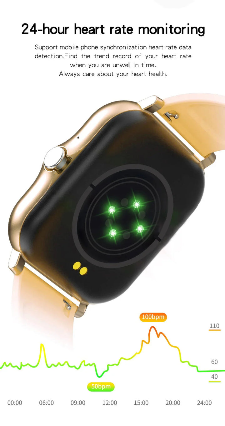 Premium Smartwatch 1.44 Inch Full Touch Bluetooth Calls IP67 Fitness Tracker Heart Rate Activity Tracker iOS Android Compatible Custom Dial