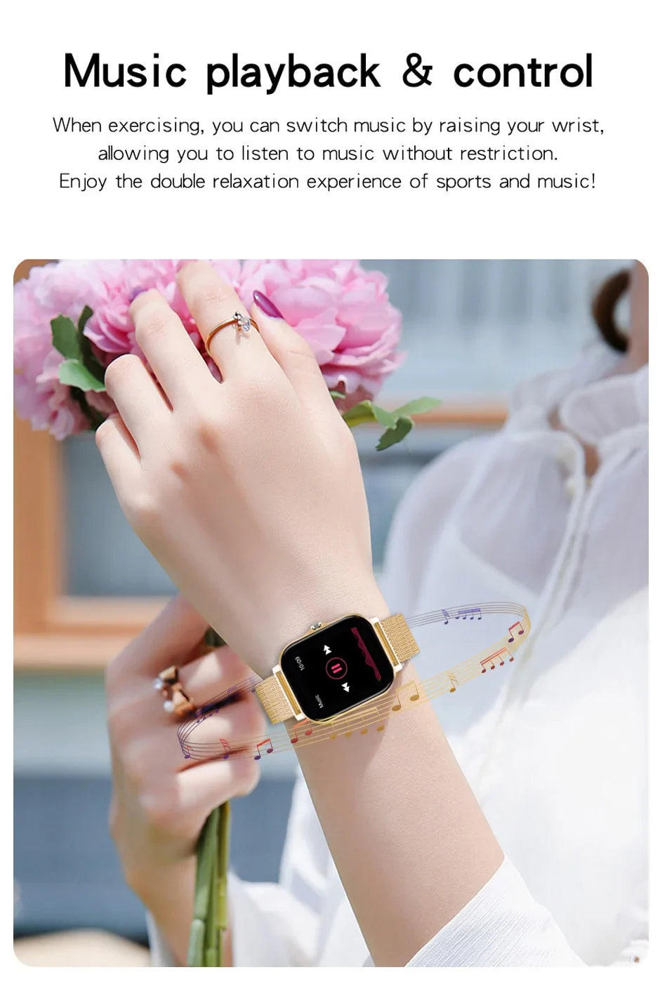 Premium Smartwatch 1.44 Inch Full Touch Bluetooth Calls IP67 Fitness Tracker Heart Rate Activity Tracker iOS Android Compatible Custom Dial