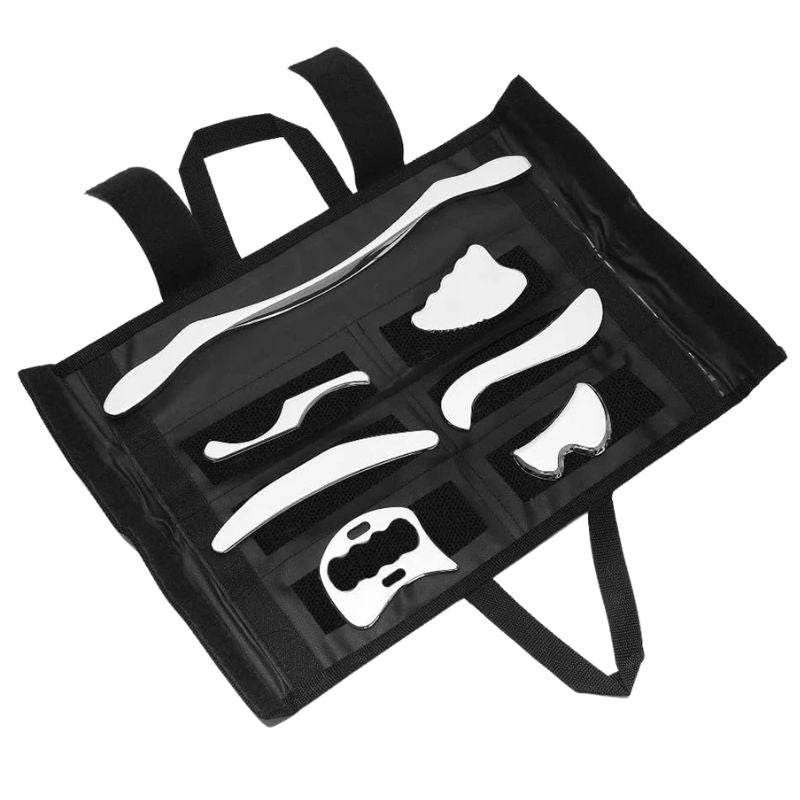 Premium Stainless Steel Gua Sha Tool IASTM Scraper Body Massager Ergonomic Deep Tissue Tool Set 1 2 4 5 7pcs Portable for Home Gym Daily Use Comfort