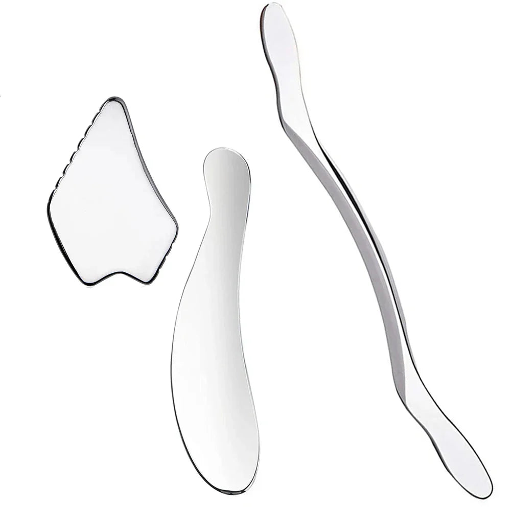 Premium Stainless Steel Gua Sha Tool IASTM Scraper Body Massager Ergonomic Deep Tissue Tool Set 1 2 4 5 7pcs Portable for Home Gym Daily Use Comfort