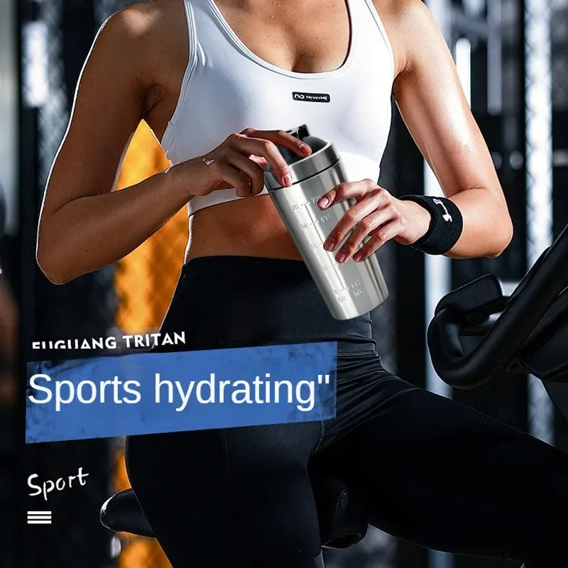 Premium Stainless Steel Shaker Bottle 500ML 750ML Protein Mixer Leak Proof Gym Fitness Cup with Steel Ball Portable for Smoothies Sports Drinks Daily Use