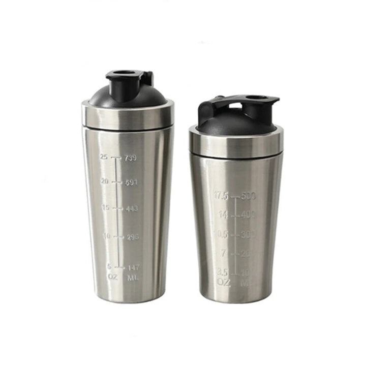 Premium Stainless Steel Shaker Bottle 500ML 750ML Protein Mixer Leak Proof Gym Fitness Cup with Steel Ball Portable for Smoothies Sports Drinks Daily Use