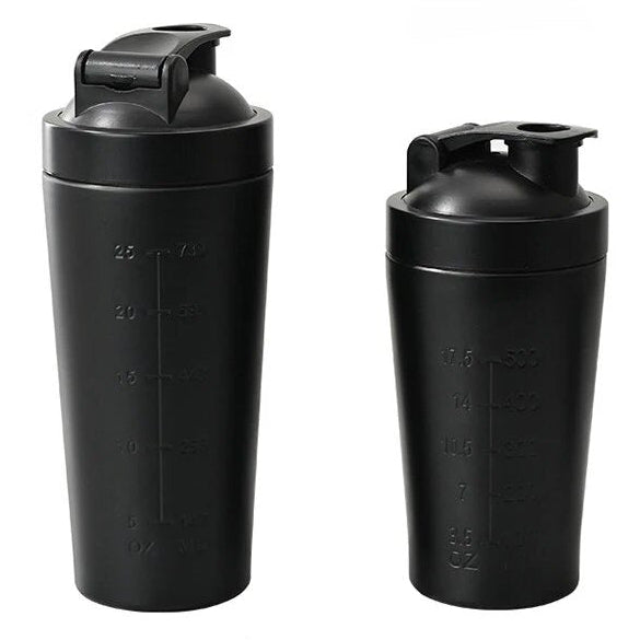 Premium Stainless Steel Shaker Bottle 500ML 750ML Protein Mixer Leak Proof Gym Fitness Cup with Steel Ball Portable for Smoothies Sports Drinks Daily Use
