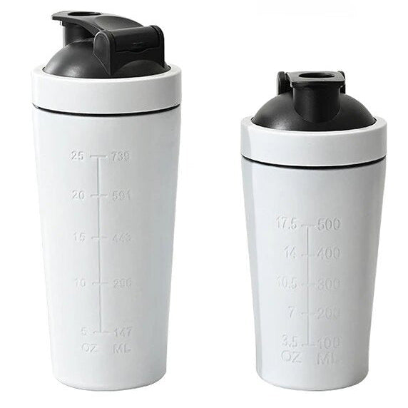 Premium Stainless Steel Shaker Bottle 500ML 750ML Protein Mixer Leak Proof Gym Fitness Cup with Steel Ball Portable for Smoothies Sports Drinks Daily Use
