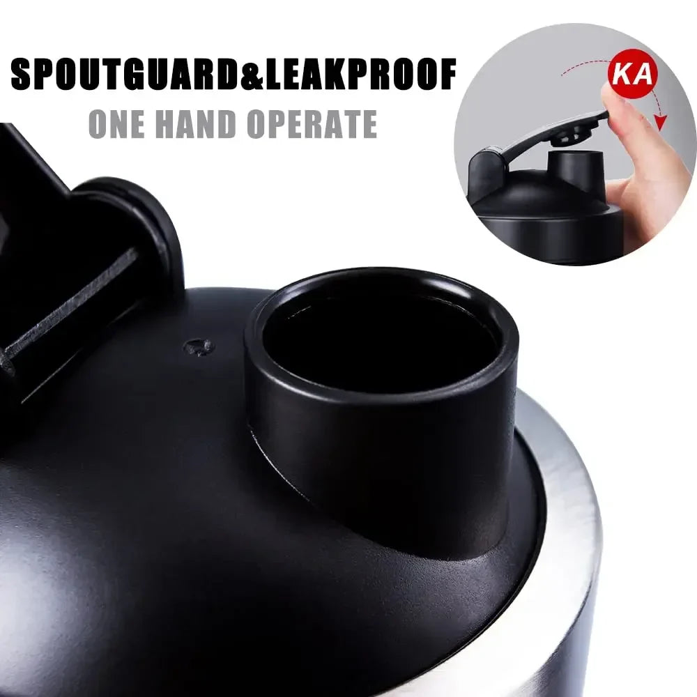 Premium Stainless Steel Shaker Bottle 500ML 750ML Protein Mixer Leak Proof Gym Fitness Cup with Steel Ball Portable for Smoothies Sports Drinks Daily Use
