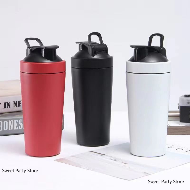 Premium Stainless Steel Shaker Bottle 700ML Protein Mixer Leak Proof Gym Water Bottle with Scale Steel Ball for Smoothies Fitness Travel Outdoor Daily Use