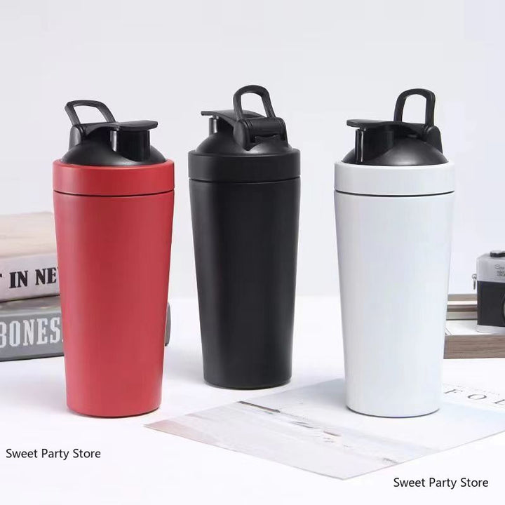 Premium Stainless Steel Shaker Bottle 700ML Protein Mixer Leak Proof Gym Water Bottle with Scale Steel Ball for Smoothies Fitness Travel Outdoor Daily Use