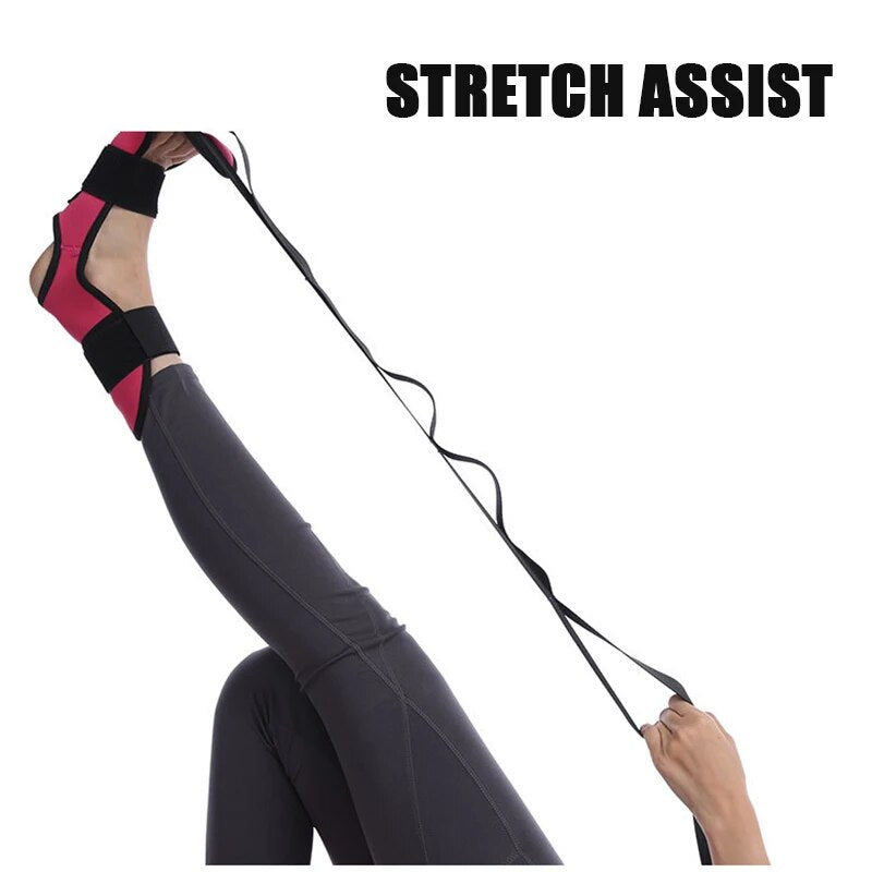 Premium Stretching Strap Yoga Band Adjustable Foot Stretch Strap Open Back Design Flexibility Trainer for Legs Calves Home Gym Travel Daily Use