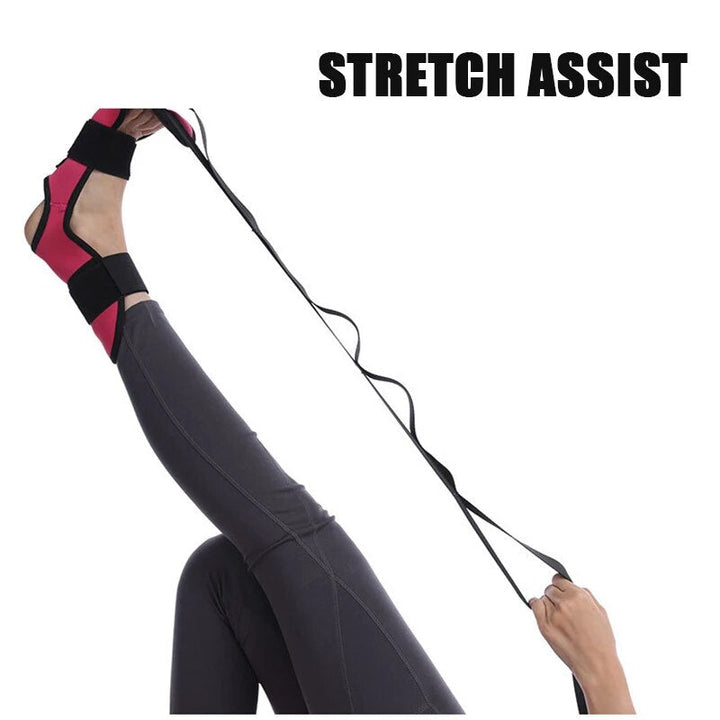 Premium Stretching Strap Yoga Band Adjustable Foot Stretch Strap Open Back Design Flexibility Trainer for Legs Calves Home Gym Travel Daily Use