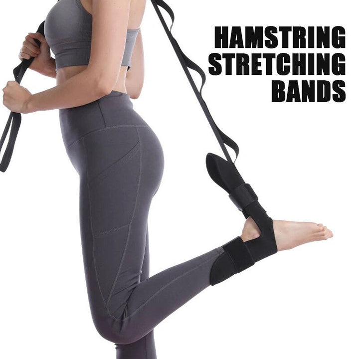 Premium Stretching Strap Yoga Band Adjustable Foot Stretch Strap Open Back Design Flexibility Trainer for Legs Calves Home Gym Travel Daily Use
