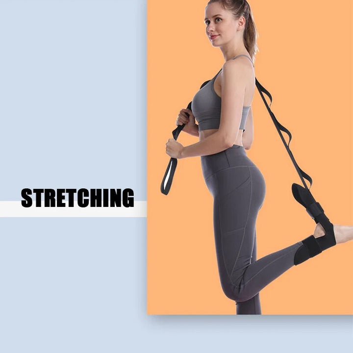 Premium Stretching Strap Yoga Band Adjustable Foot Stretch Strap Open Back Design Flexibility Trainer for Legs Calves Home Gym Travel Daily Use
