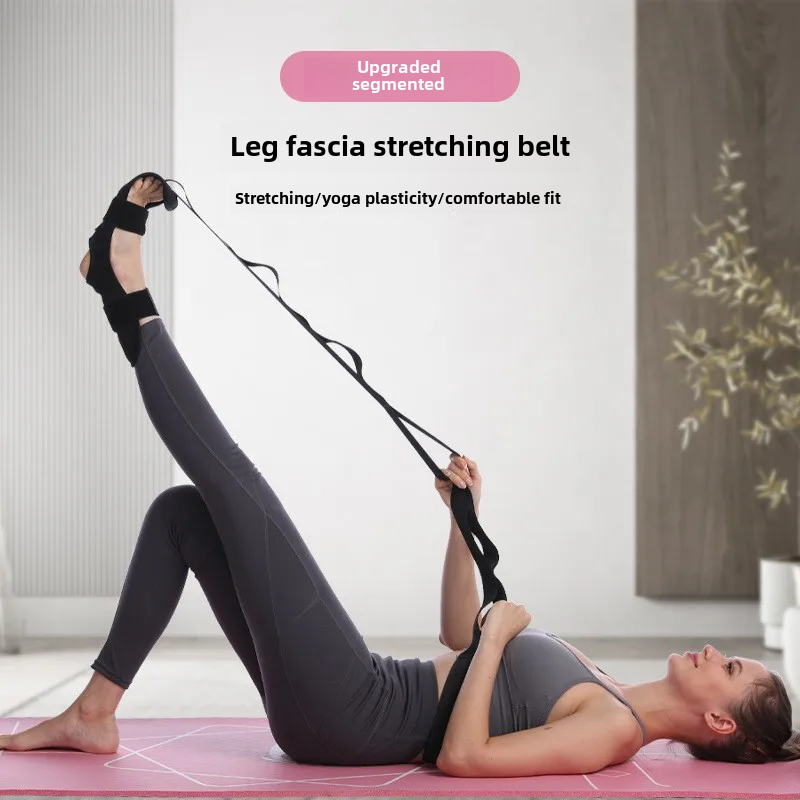 Premium Stretching Strap Yoga Band Adjustable Foot Stretch Strap Open Back Design Flexibility Trainer for Legs Calves Home Gym Travel Daily Use