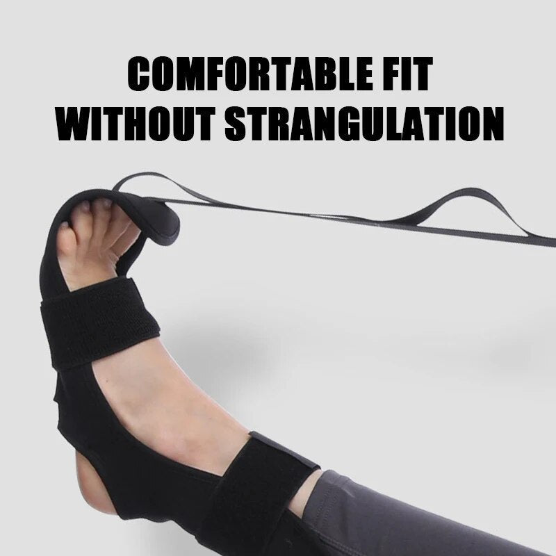 Premium Stretching Strap Yoga Band Adjustable Foot Stretch Strap Open Back Design Flexibility Trainer for Legs Calves Home Gym Travel Daily Use
