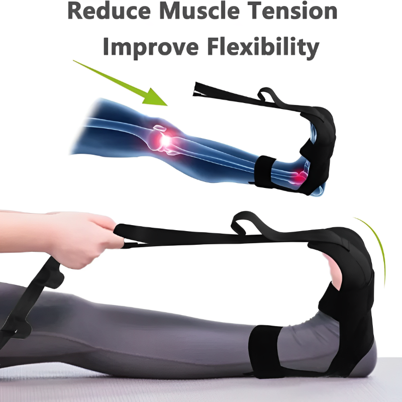 Premium Stretching Strap Yoga Band Adjustable Foot Stretch Strap Open Back Design Flexibility Trainer for Legs Calves Home Gym Travel Daily Use