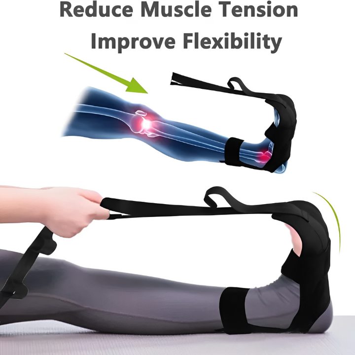 Premium Stretching Strap Yoga Band Adjustable Foot Stretch Strap Open Back Design Flexibility Trainer for Legs Calves Home Gym Travel Daily Use