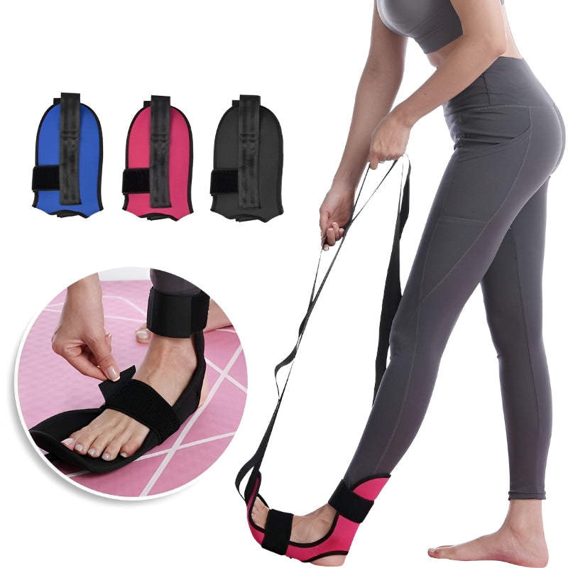 Premium Stretching Strap Yoga Band Adjustable Foot Stretch Strap Open Back Design Flexibility Trainer for Legs Calves Home Gym Travel Daily Use