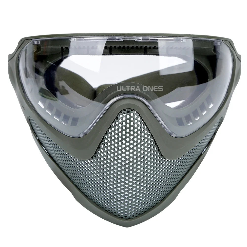 Premium Tactical Helmet Mask with Goggles FAST Rail Compatible Half Face Mask Breathable Lightweight Airsoft Paintball Hunting Protective Gear
