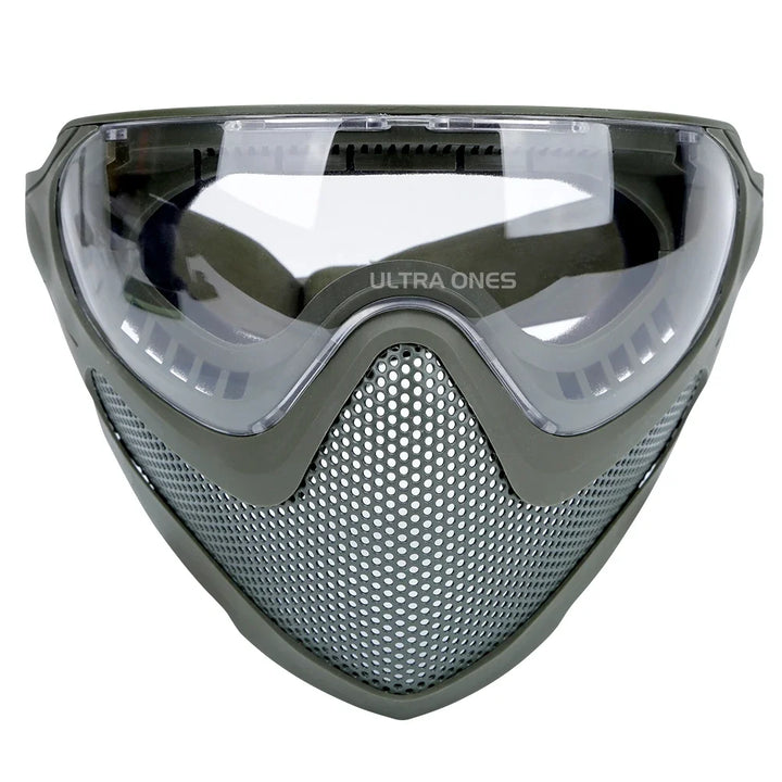 Premium Tactical Helmet Mask with Goggles FAST Rail Compatible Half Face Mask Breathable Lightweight Airsoft Paintball Hunting Protective Gear