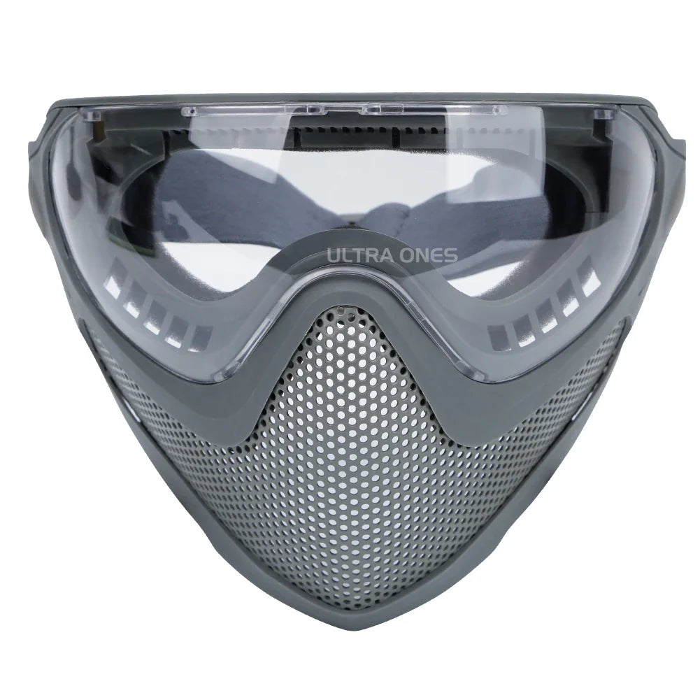 Premium Tactical Helmet Mask with Goggles FAST Rail Compatible Half Face Mask Breathable Lightweight Airsoft Paintball Hunting Protective Gear