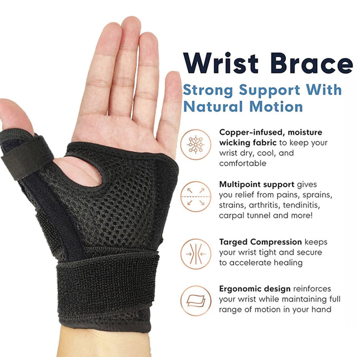 Premium Thumb Support Brace Compression Sleeve Wrist Thumb Support Breathable Adjustable Hand Support for Sports Work Daily Use 2PCS