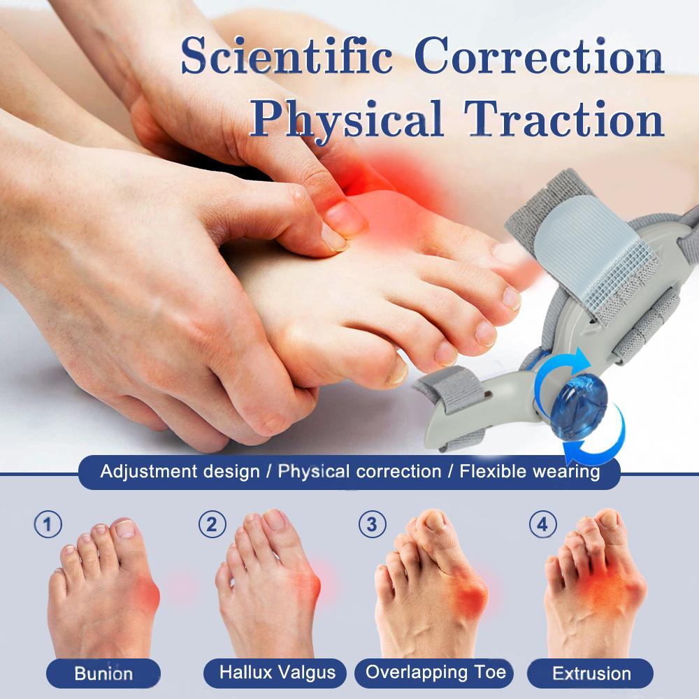 Premium Toe Alignment Support Adjustable Bunion Corrector Hallux Valgus Toe Separator Rotatable Splint Non Slip Big Toe Brace for Daily Use Comfort Fit
