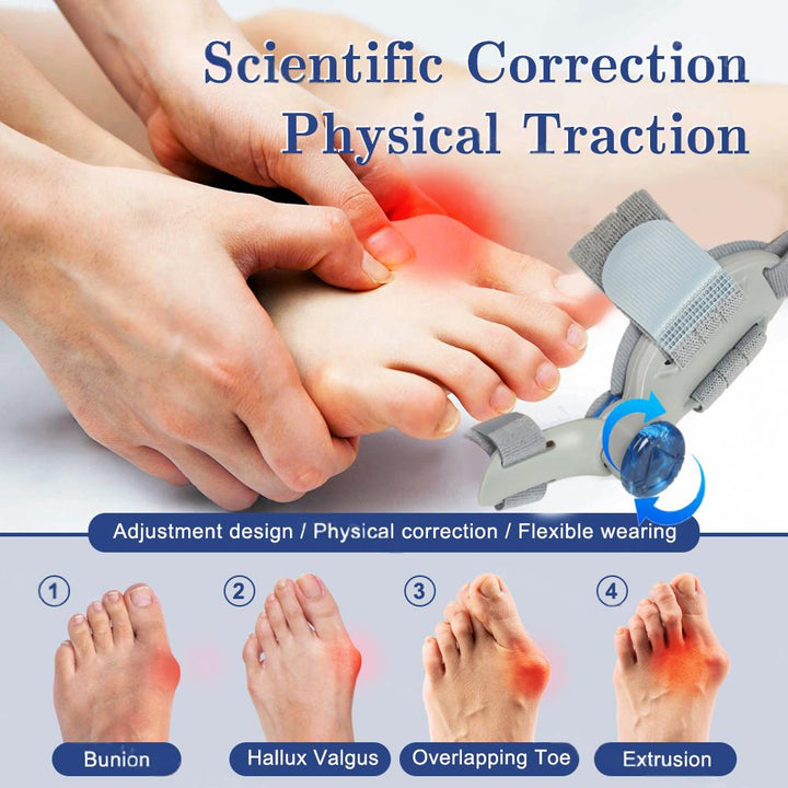 Premium Toe Alignment Support Adjustable Bunion Corrector Hallux Valgus Toe Separator Rotatable Splint Non Slip Big Toe Brace for Daily Use Comfort Fit