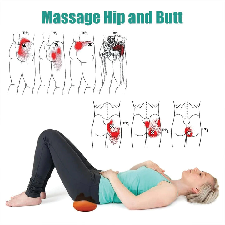 Premium Trigger Point Massager Tool Deep Tissue Massage Tool for Back Hip Glute Psoas Release Portable Body Massage Tool for Home Gym Travel Daily Use