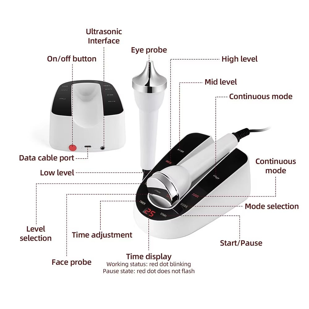Premium Ultrasonic Beauty Device 1MHz Facial Massager Eye Face Care Machine Portable Skin Care Tool High Frequency Ultrasonic Cleaner for Home Daily Use
