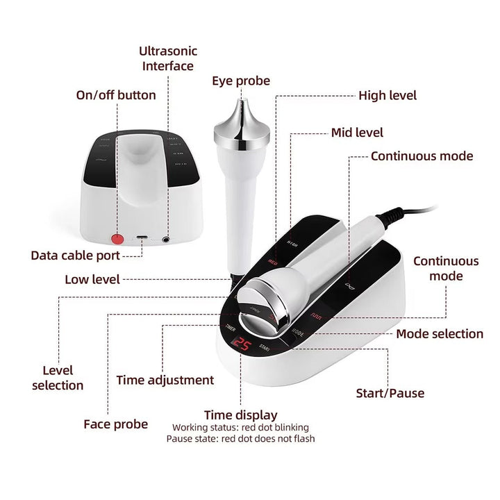 Premium Ultrasonic Beauty Device 1MHz Facial Massager Eye Face Care Machine Portable Skin Care Tool High Frequency Ultrasonic Cleaner for Home Daily Use