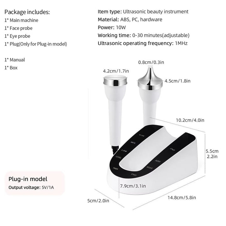 Premium Ultrasonic Beauty Device 1MHz Facial Massager Eye Face Care Machine Portable Skin Care Tool High Frequency Ultrasonic Cleaner for Home Daily Use