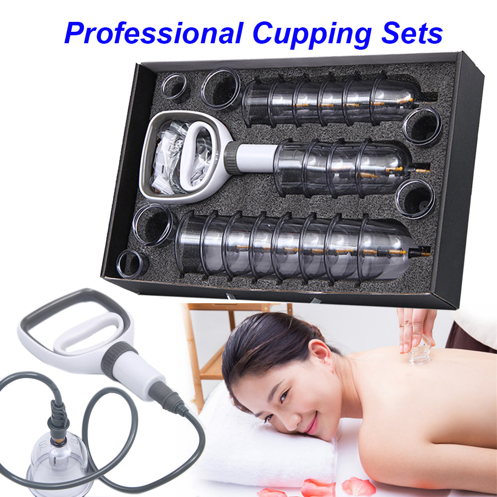 Premium Vacuum Cupping Set Suction Cups Hand Pump Plastic Cups 6 12 24 Piece Massage Kit Portable Body Cups for Home Clinic Daily Use Comfort