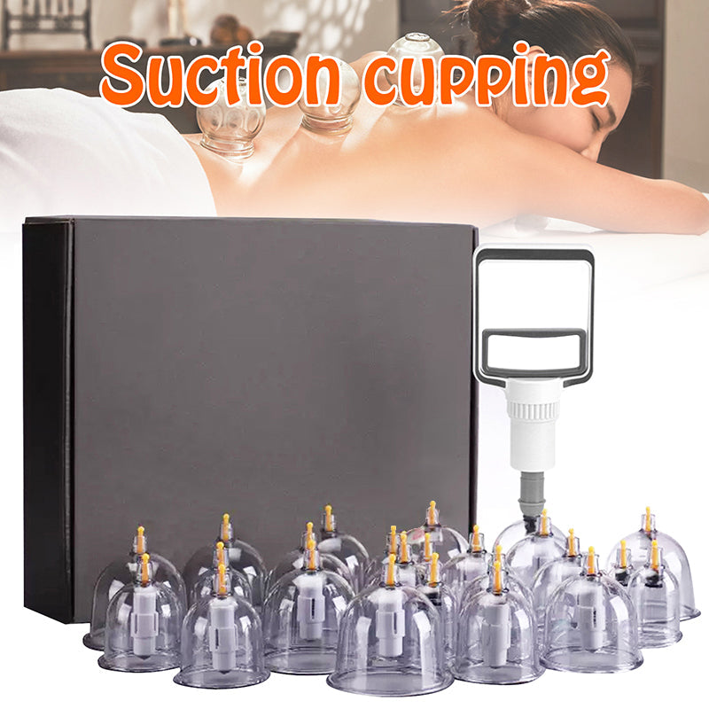 Premium Vacuum Cupping Set Suction Cups Hand Pump Plastic Cups 6 12 24 Piece Massage Kit Portable Body Cups for Home Clinic Daily Use Comfort