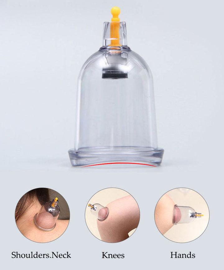 Premium Vacuum Cupping Set Suction Cups Hand Pump Plastic Cups 6 12 24 Piece Massage Kit Portable Body Cups for Home Clinic Daily Use Comfort