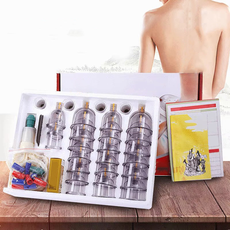 Premium Vacuum Cupping Set Suction Cups Hand Pump Plastic Cups 6 12 24 Piece Massage Kit Portable Body Cups for Home Clinic Daily Use Comfort