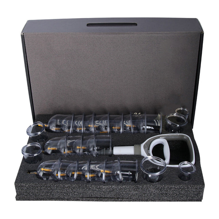 Premium Vacuum Cupping Set Suction Cups Hand Pump Plastic Cups 6 12 24 Piece Massage Kit Portable Body Cups for Home Clinic Daily Use Comfort