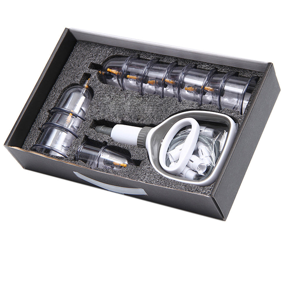 Premium Vacuum Cupping Set Suction Cups Hand Pump Plastic Cups 6 12 24 Piece Massage Kit Portable Body Cups for Home Clinic Daily Use Comfort